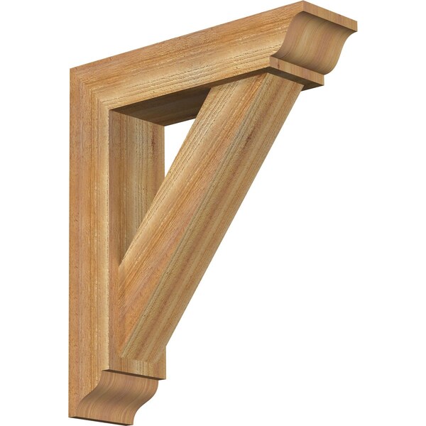 Ekena Millwork Traditional Traditional Rough Sawn Bracket w/ Offset Brace, Western Red Cedar, 6"W x 22"D x 26"H BKT0604X22X26TRA01RWR - main